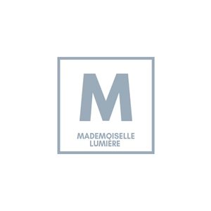 Abat - jour douille E14 en tissu blanc/beige liseré noir - Mademoiselle Lumière Diamètre 15cm / Hauteur 20cm