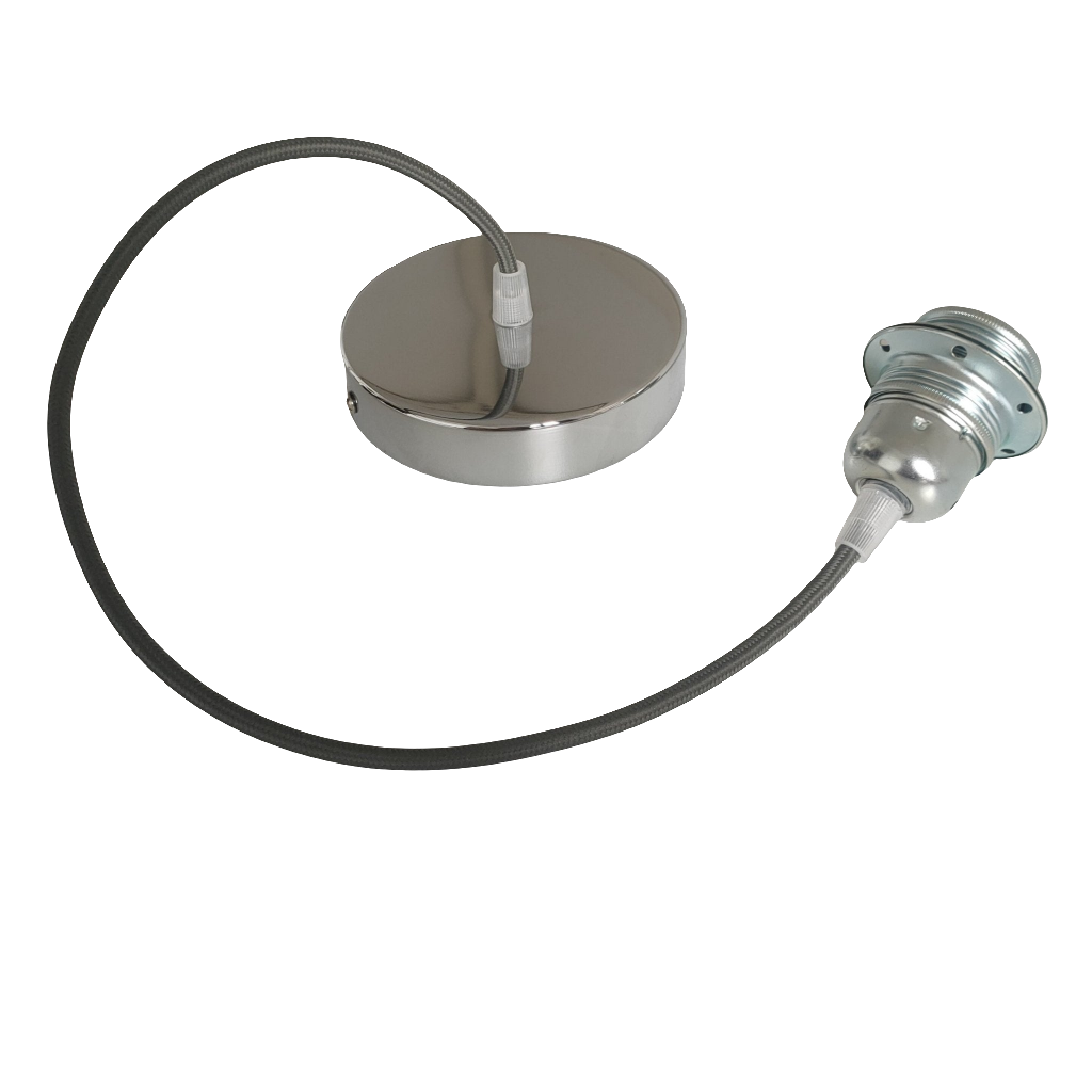 Câble électrique pour suspension rosace chromé brillant