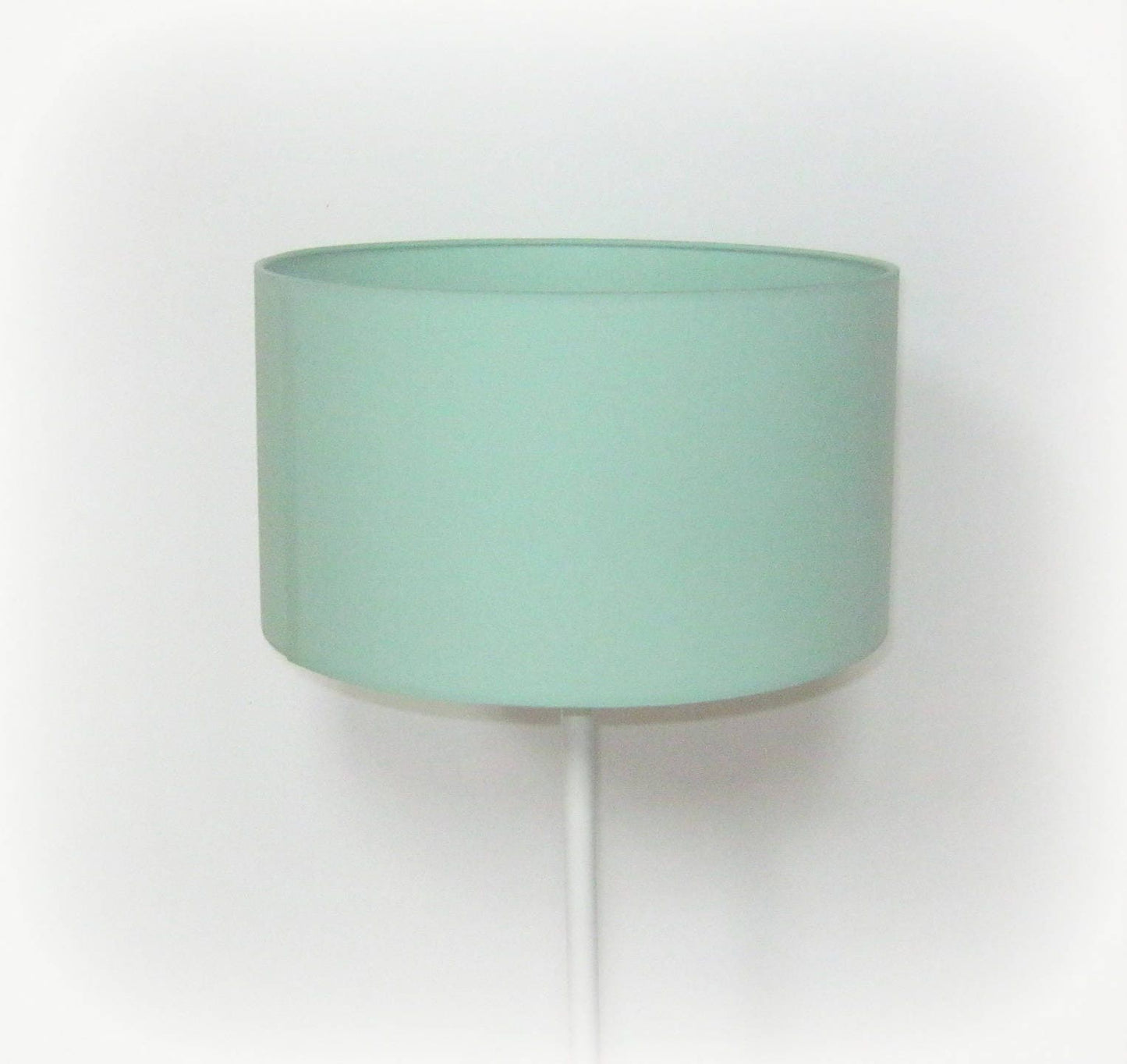 Abat-jour rond tissu uni vert anis / pâle / kaki pour pied de lampe, lampadaire ou suspension