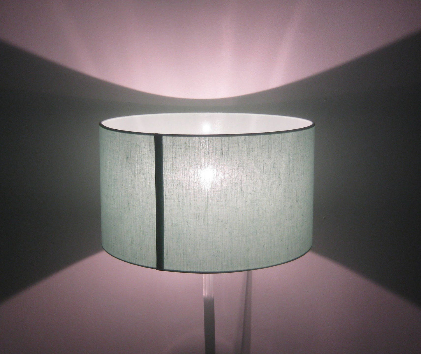 Abat-jour rond tissu uni vert anis / pâle / kaki pour pied de lampe, lampadaire ou suspension