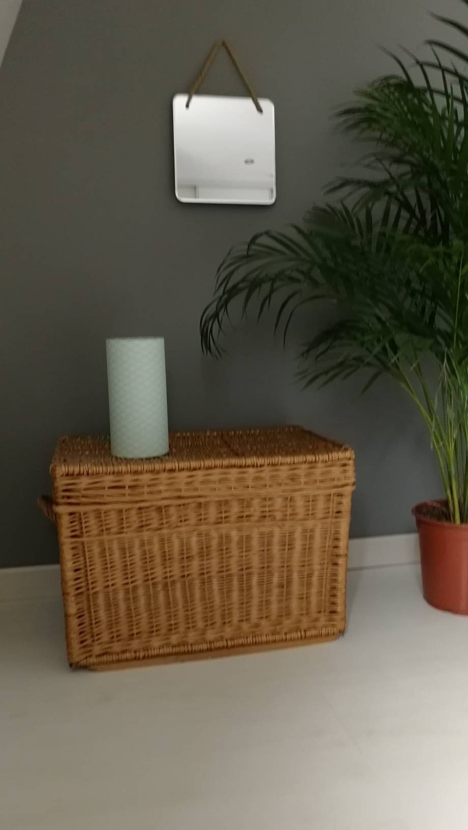 Lampe à poser Tube tissu imprimé Vagues Jaune rouge vert pastel bleu marine gris anthracite Inspiration japonaise