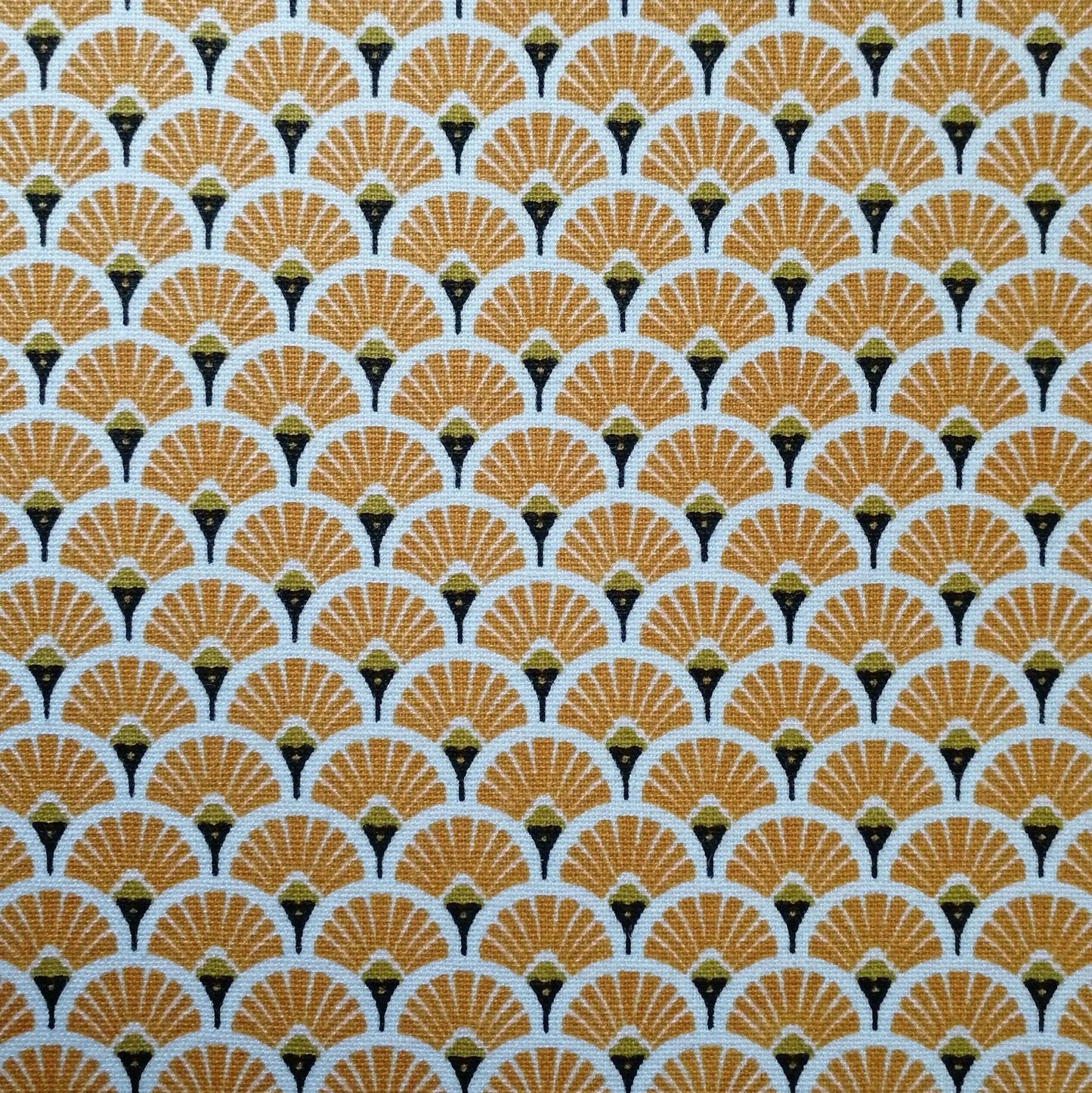 Applique murale demi-cercle design Éventails Jaune Safran, art déco