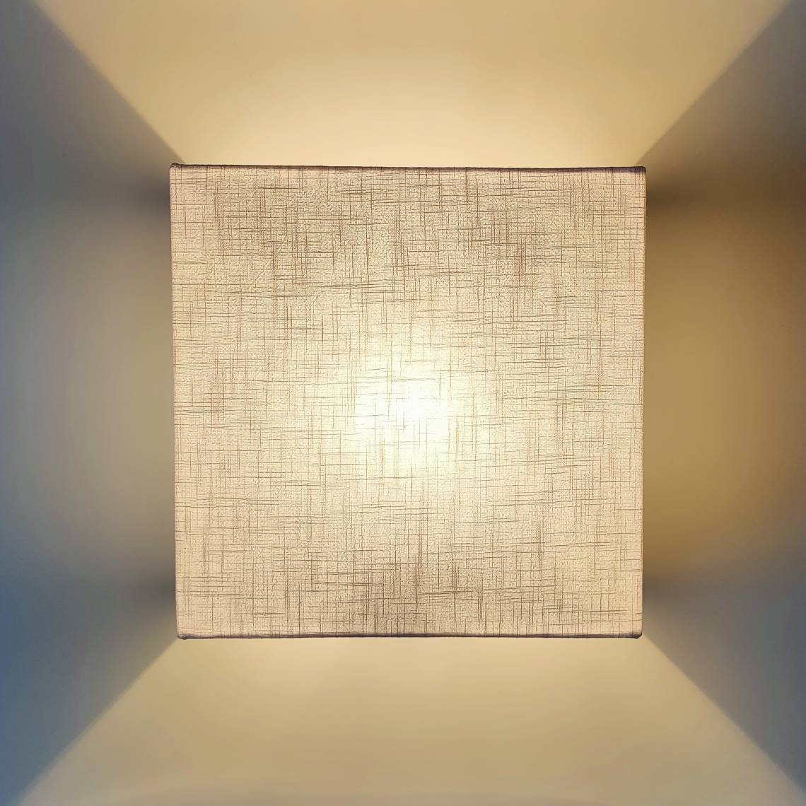 Applique murale carrée 20 ou 25 cm en tissu lin blanc / beige / jaune /vert / bleu / noir