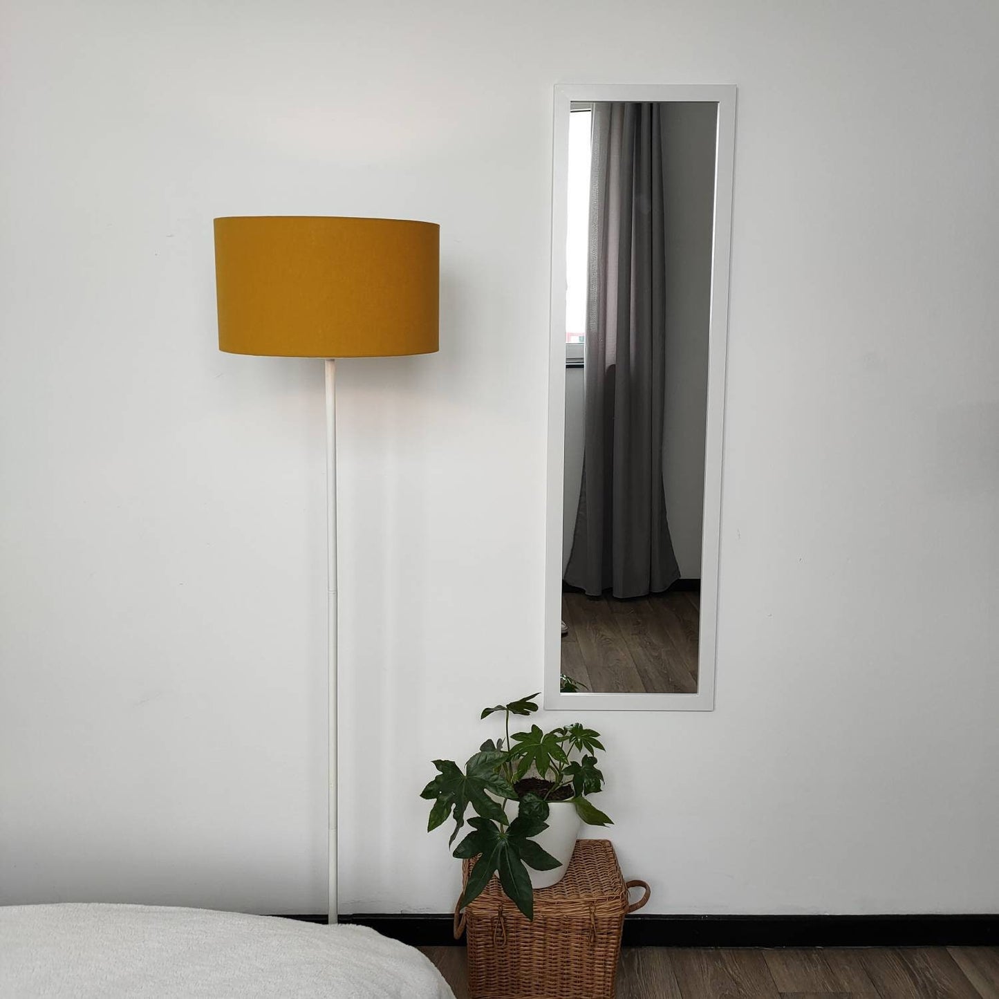 Abat-jour rond uni jaune pâle/jaune poussin / jaune vif / jaune moutarde pour pied de lampe/ lampadaire ou suspension