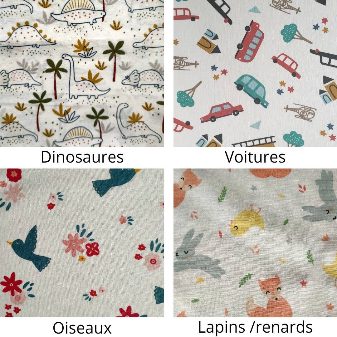 Lampe à poser tube chevet tissu imprimé bébé / enfants voitures voitures renards lapins dinosaures oiseaux tipis montagnes