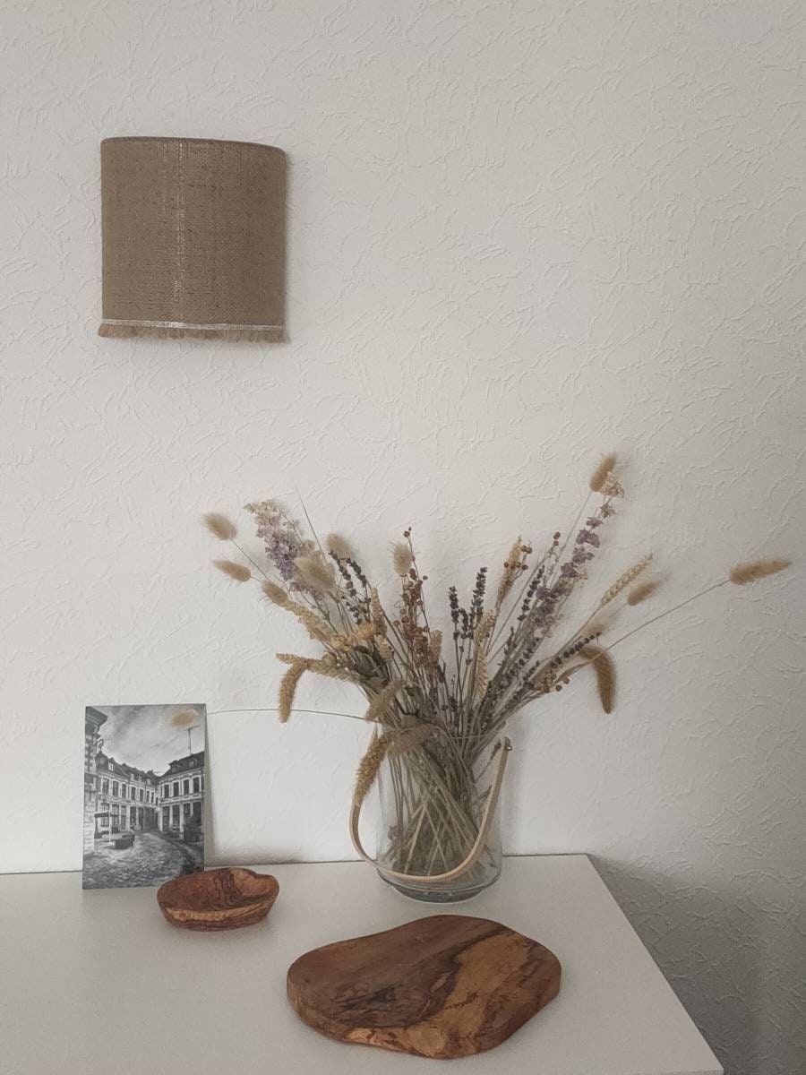 Applique murale demi-lune design Jute naturel à franges fabriquée en France décoration bohème tendance pour chambre salon séjour