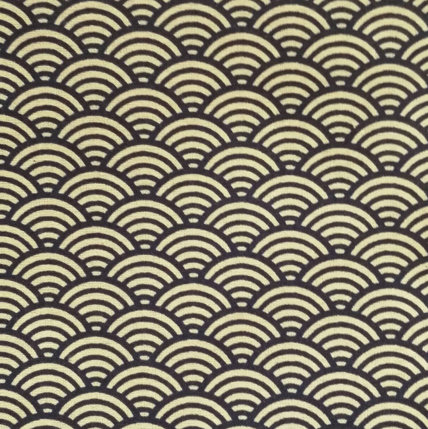 Applique murale demi-cercle tissu imprimé Vagues jaune vert rouge bleu marine gris anthracite inspiration japonaise