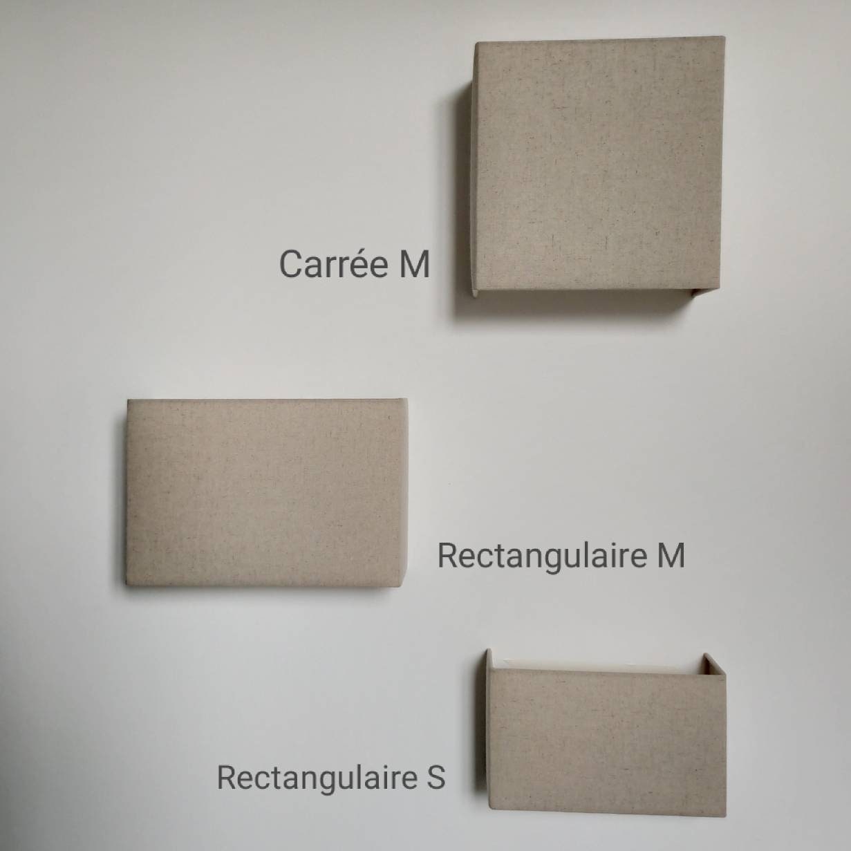 Applique murale rectangulaire S design uni couleurs coton