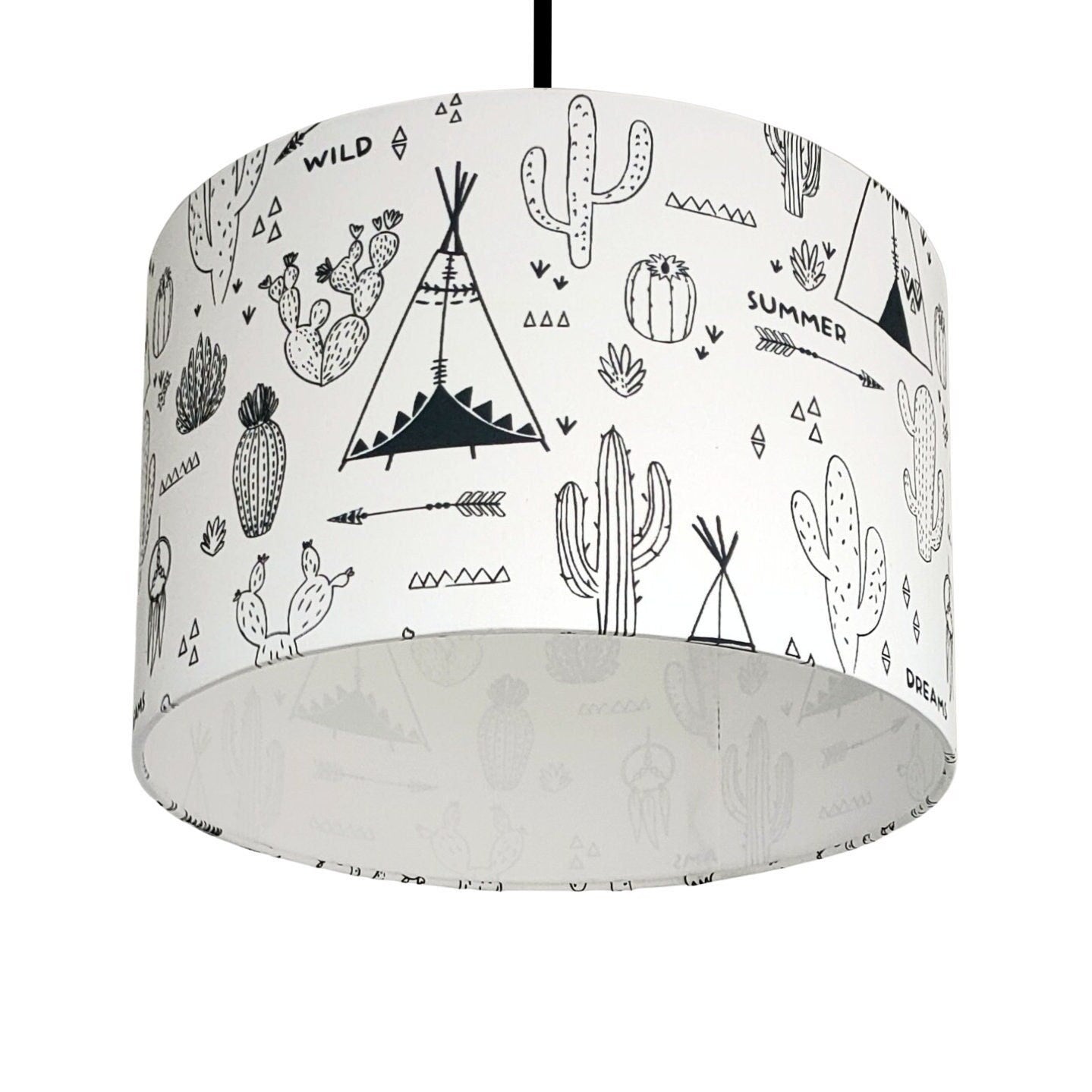 Suspension Tipis noir et blanc - Mademoiselle Lumière suspension