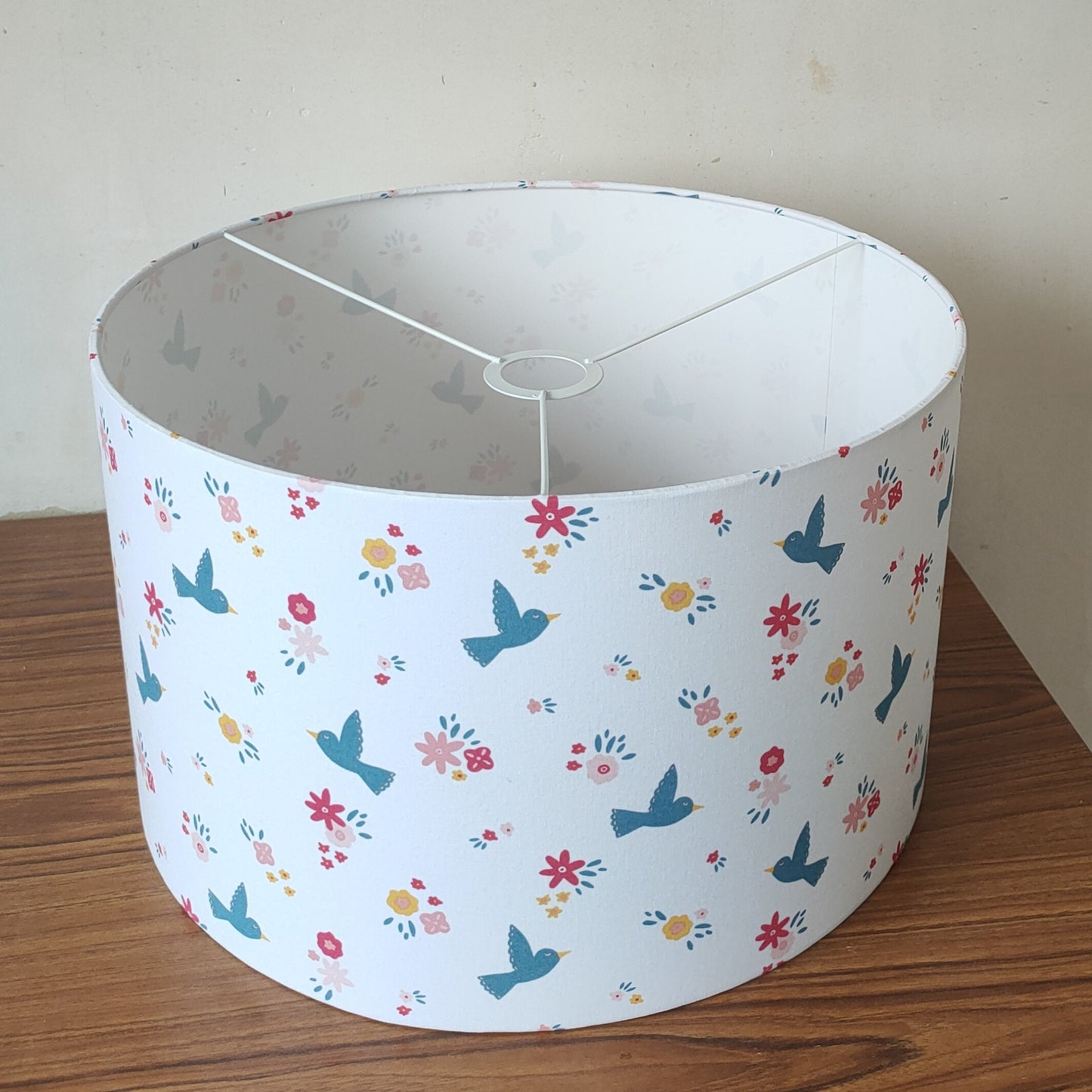 Suspension Oiseaux Abat-jour rond tissu imprimé bébé / enfants pour chambre