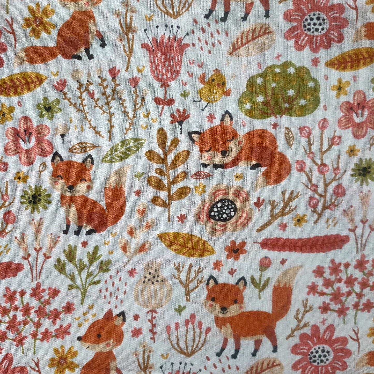 Abat-jour rond tissu Petits renards pour chambre suspension bébé/enfants