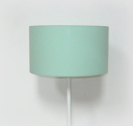 Abat-jour rond tissu uni vert anis / pâle / kaki pour pied de lampe, lampadaire ou suspension