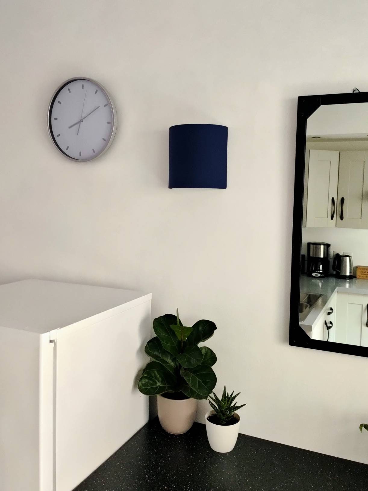 Applique murale demi-cercle design uni bleu ciel bleu ciel canard marine tissu coton fabriquée en France