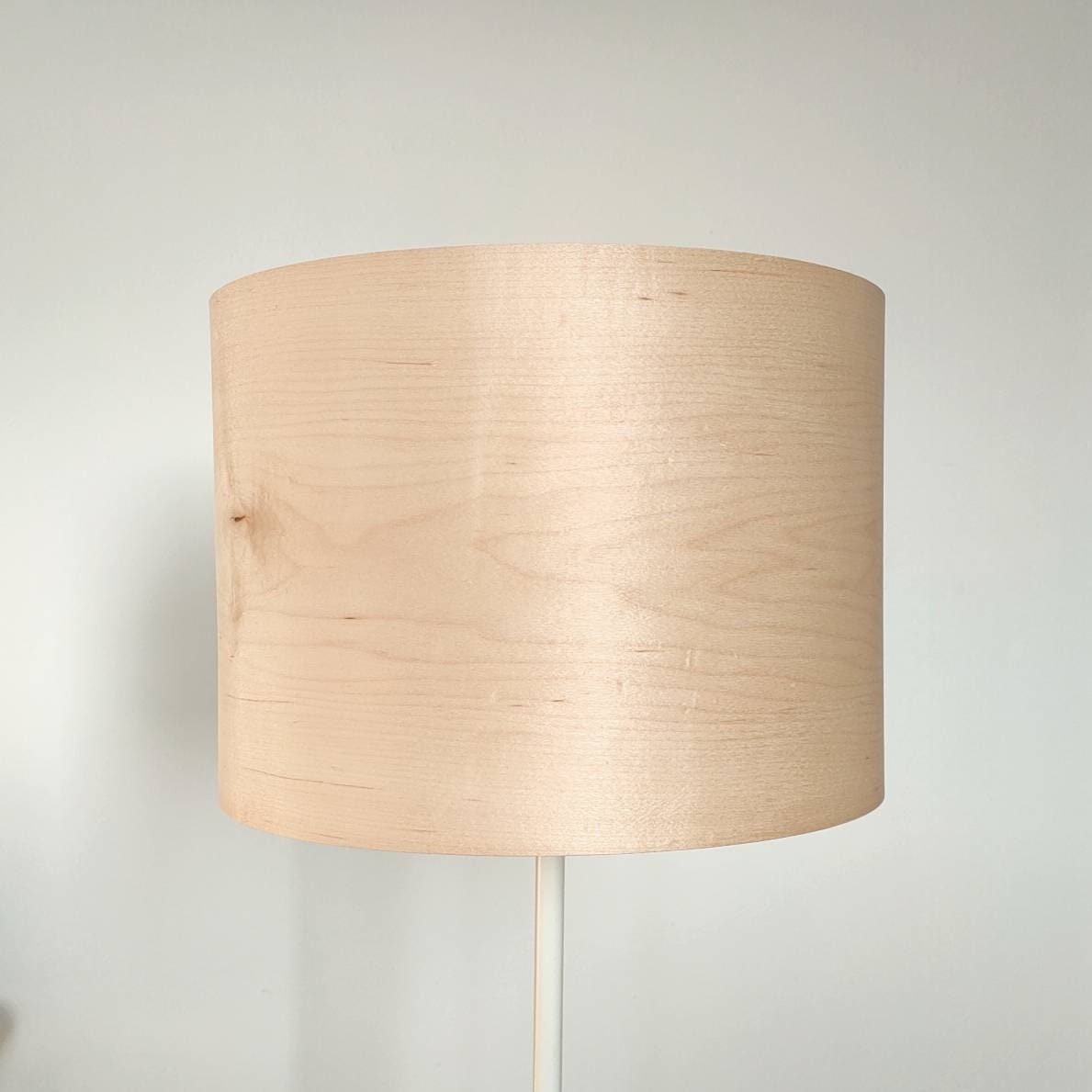 Abat-jour rond en bois Érable américain pour pied de lampe / lampadaire ou suspension