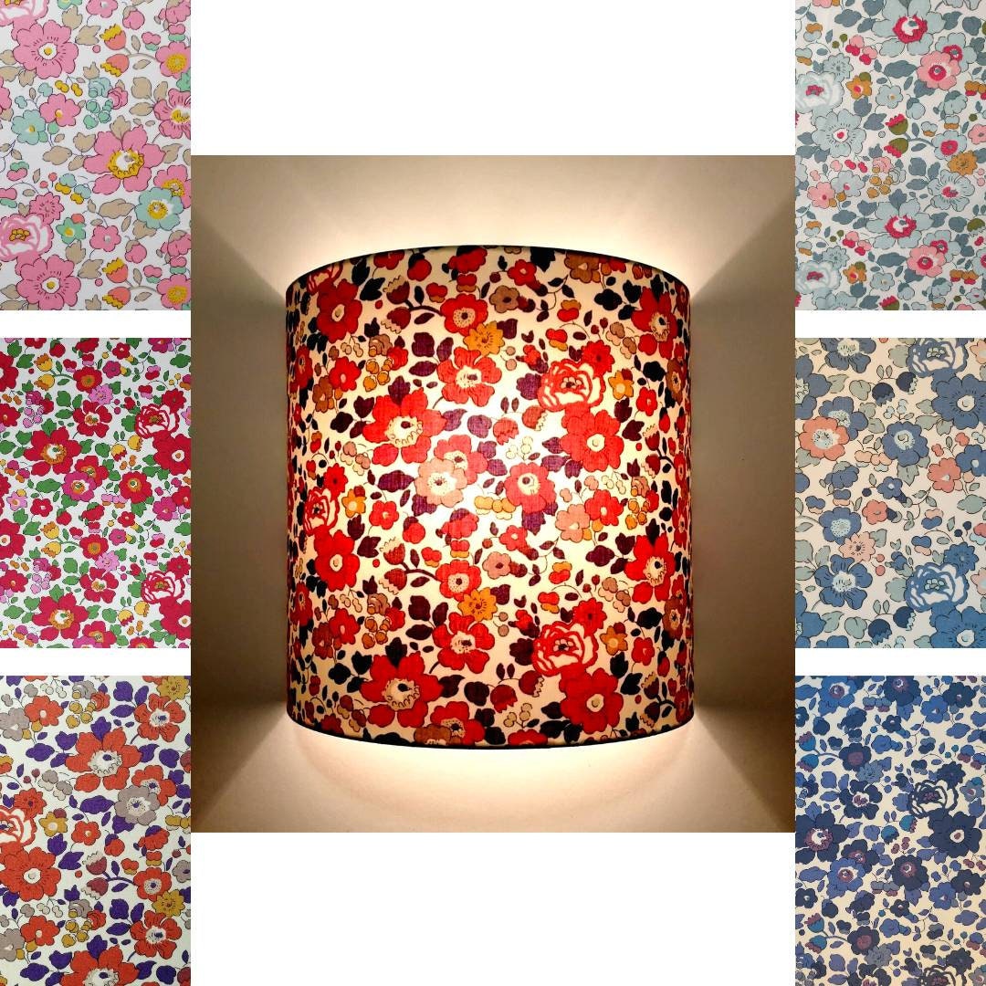 Applique murale Liberty London Betsy Cupcake S-rouge Autumn Dream Porcelaine Asago T-violet en demi-lune design