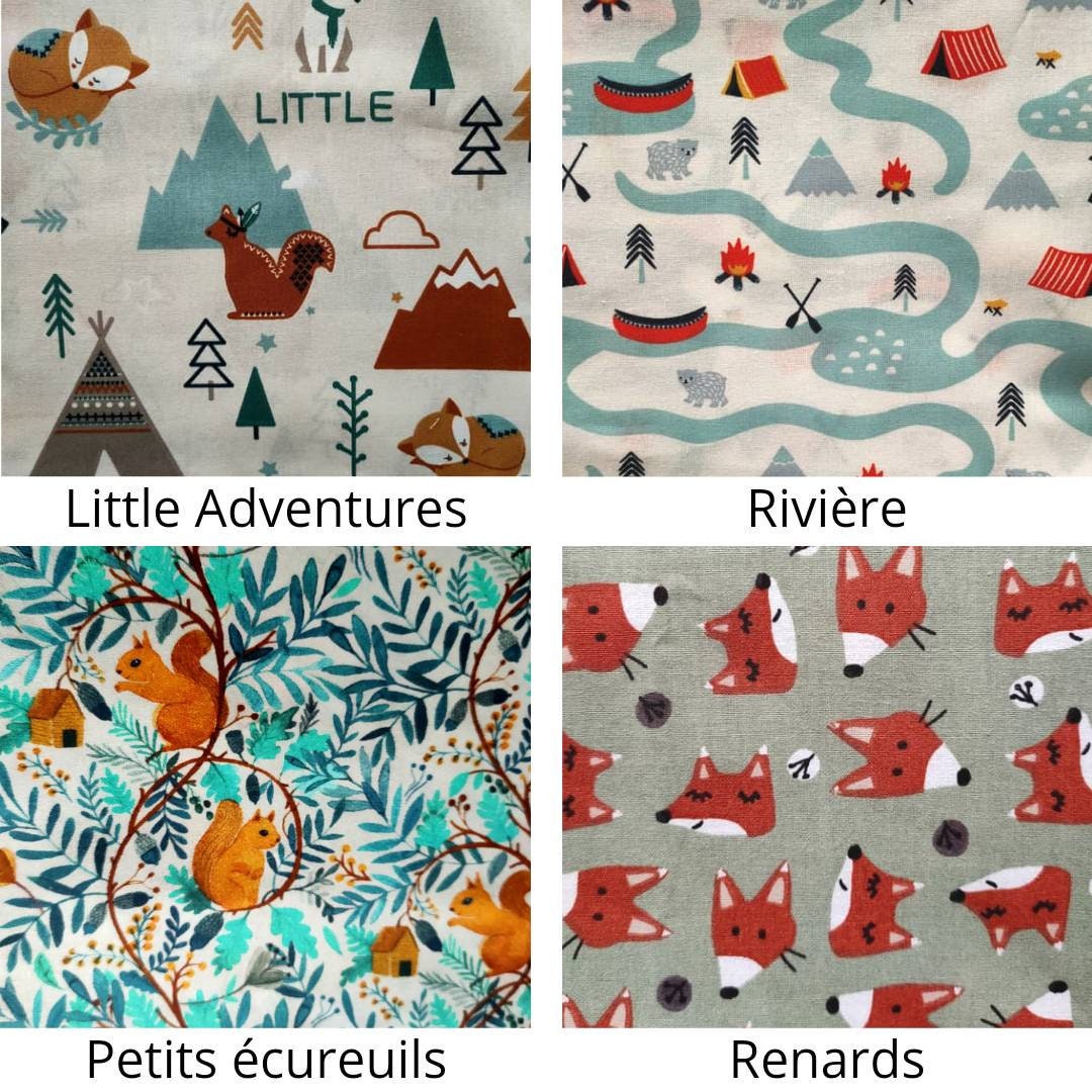 Abat-jour rond tissu imprimé bébé / enfants pour chambre suspension
