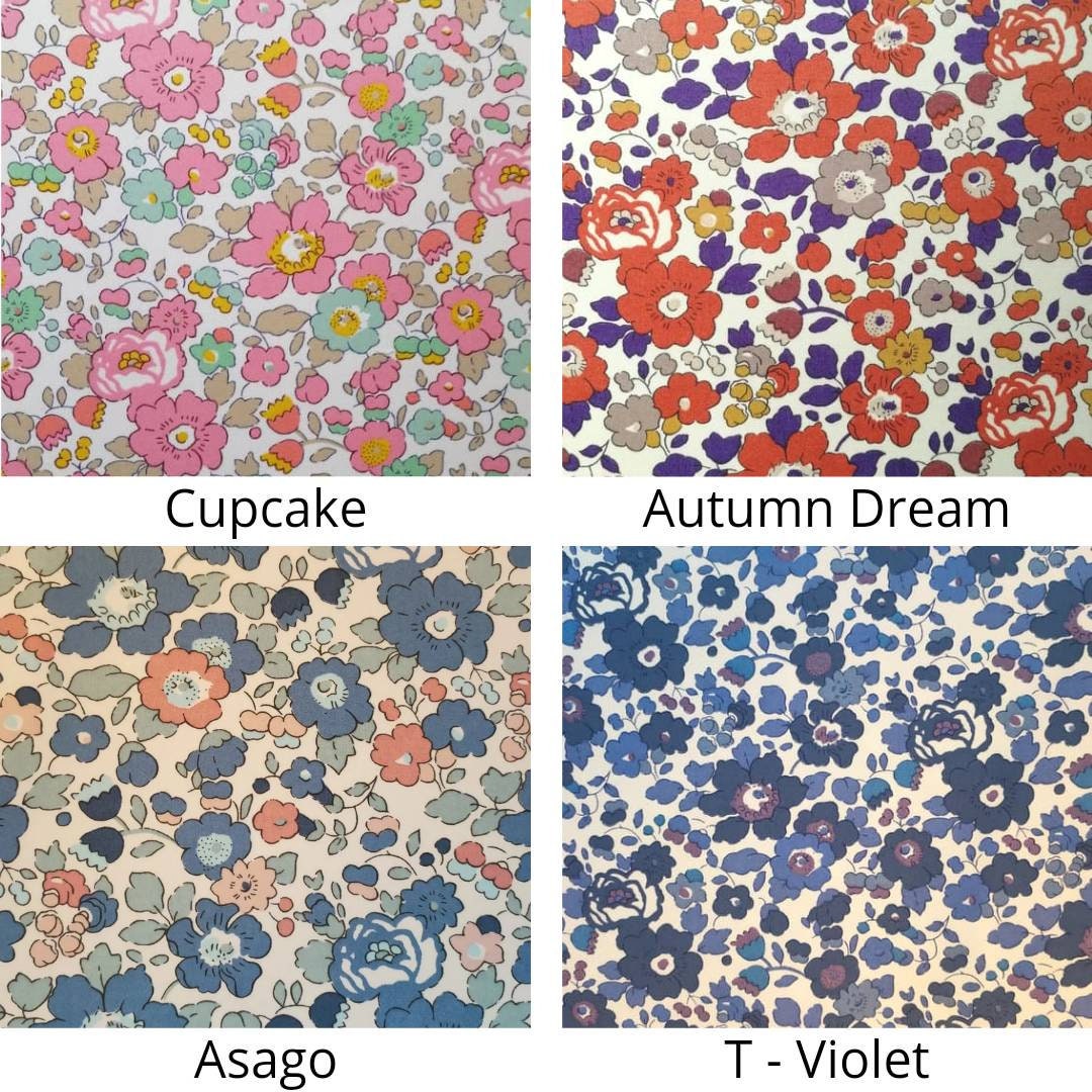 Applique murale demi-cercle design tissu Liberty London Betsy Fleurs Cupcake Autumn Dream Asago Tviolet fabriquée en France