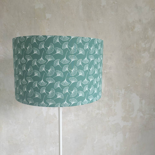 Abat-jour rond Gingko jaune orange vert gris pour suspension / lampe /lampadaire