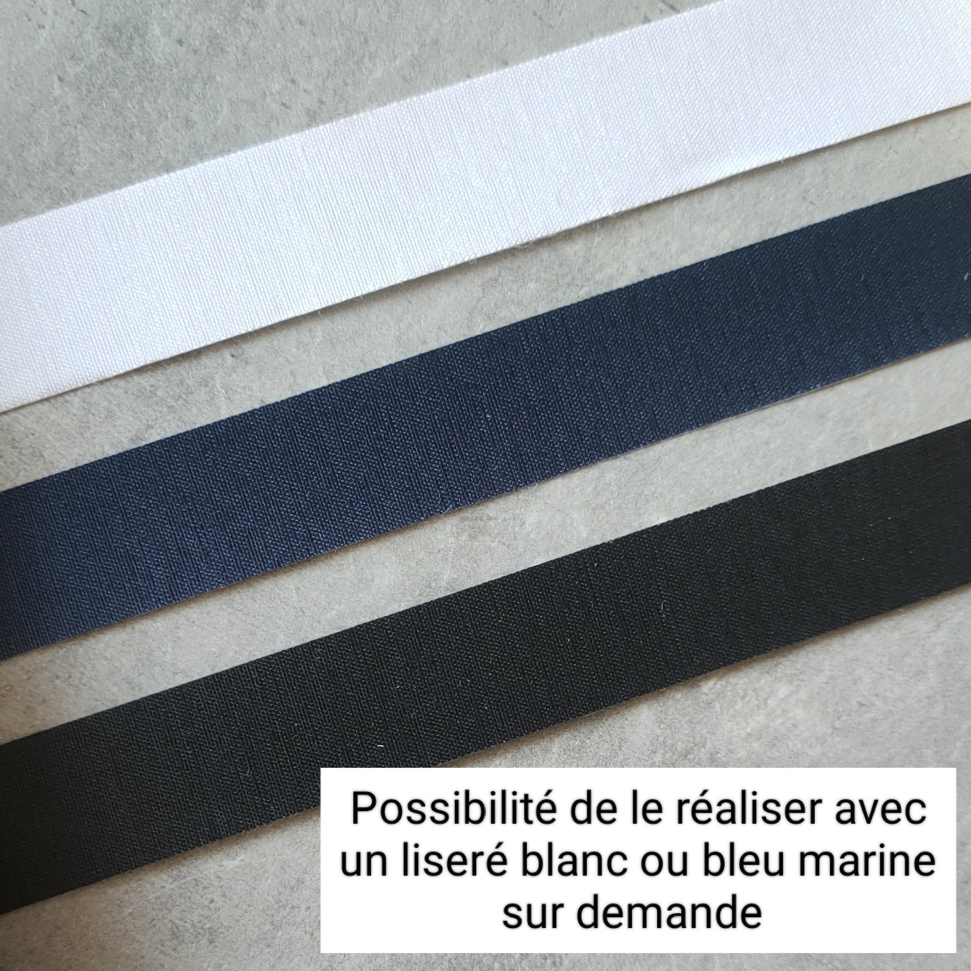 Abat-jour douille E27 rond tube en tissu coton et/ou blanc/écru/beige liseré noir