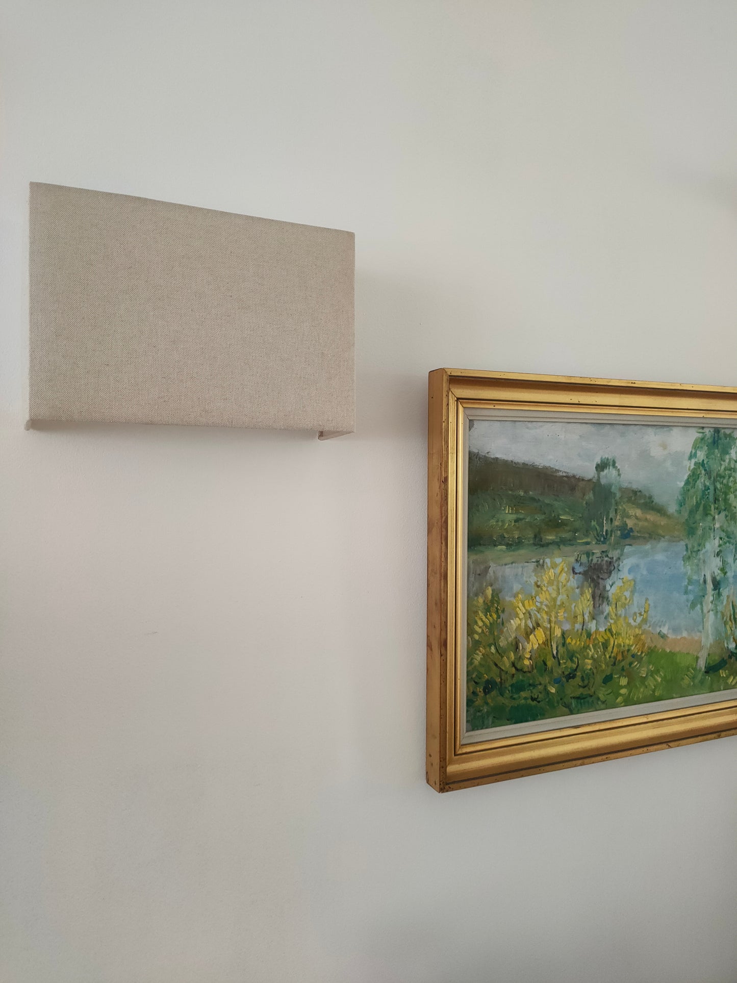 Applique murale rectangulaire M unie Blanc / Beige