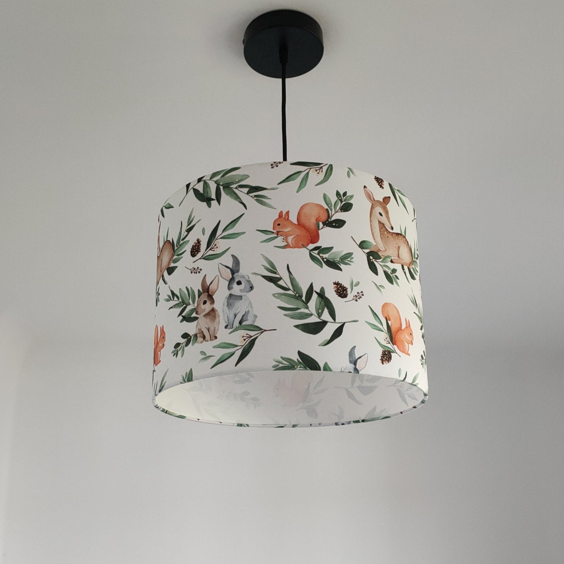 Suspension Animaux de la forêt - Mademoiselle Lumière Diamètre 40cm / Hauteur 25cm